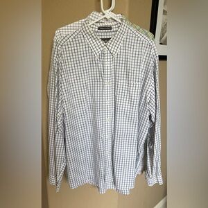 Eddie Bauer Men's Plaid Long-Sleeve Wrinkle Resistant Shirt Sz XL
